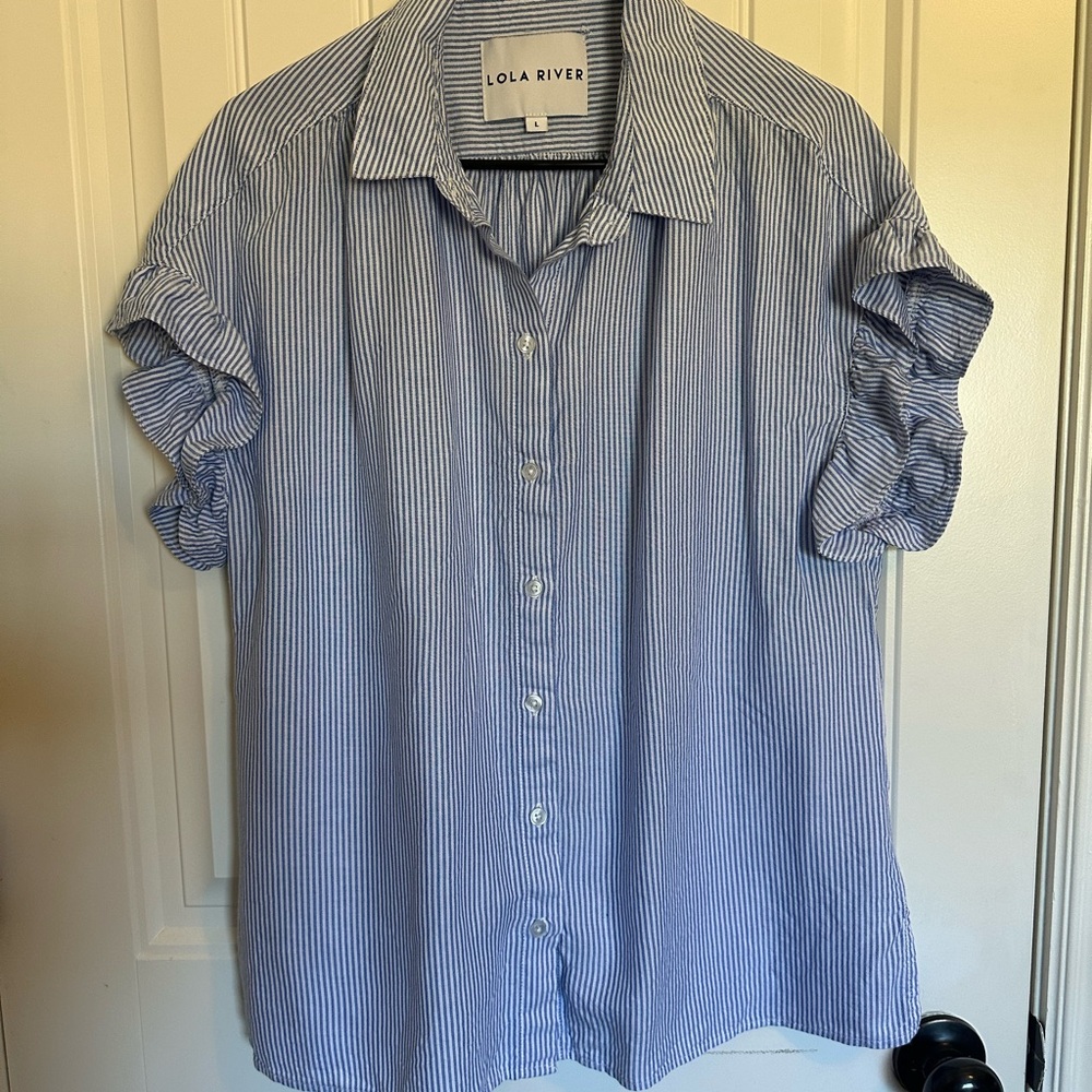 Lola River Blue Striped Button-Up Shirt